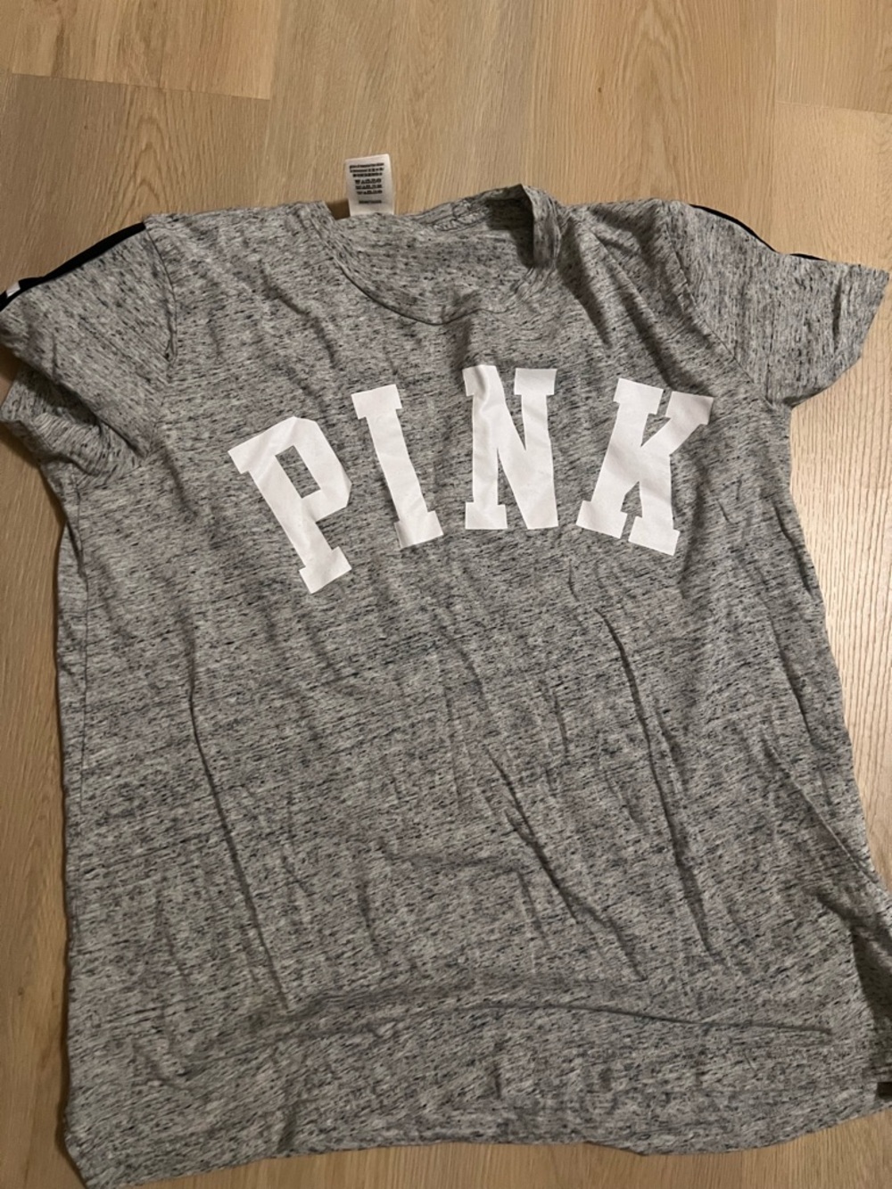 PINK Victoria's Secret Gray Heather Logo Tee